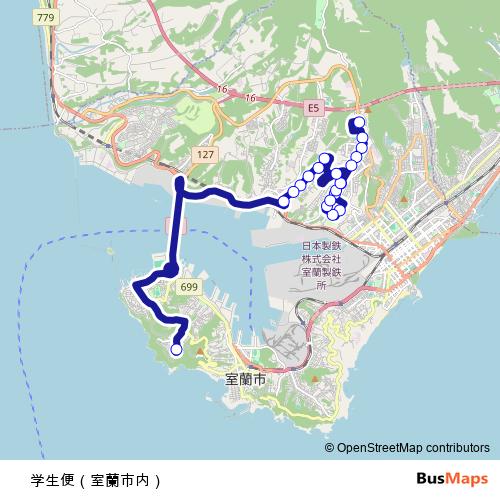 学生便（室蘭市内） bus Line Map