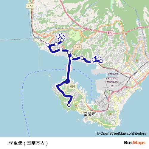 学生便（室蘭市内） bus Line Map