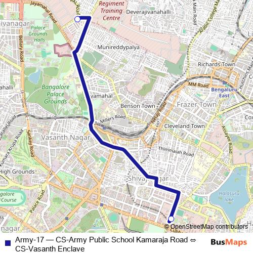 Army-17 bus Line Map
