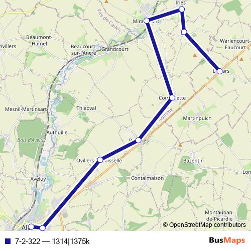 7-2-322 bus Line Map