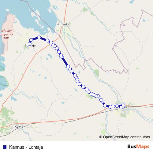 Kannus - Lohtaja bus Line Map