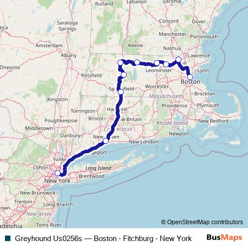 Greyhound Us0256s bus Line Map
