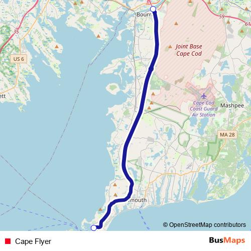 Cape Flyer bus Line Map