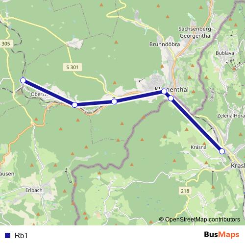 Rb1 bus Line Map