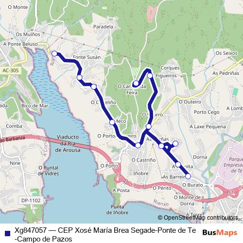 Xg847057 bus Line Map