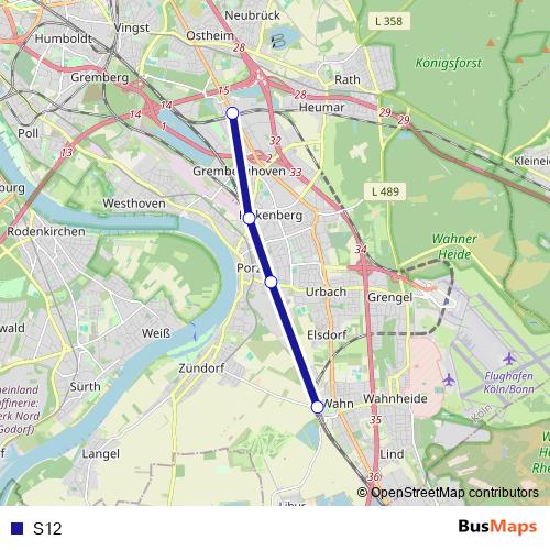 S12 bus Line Map