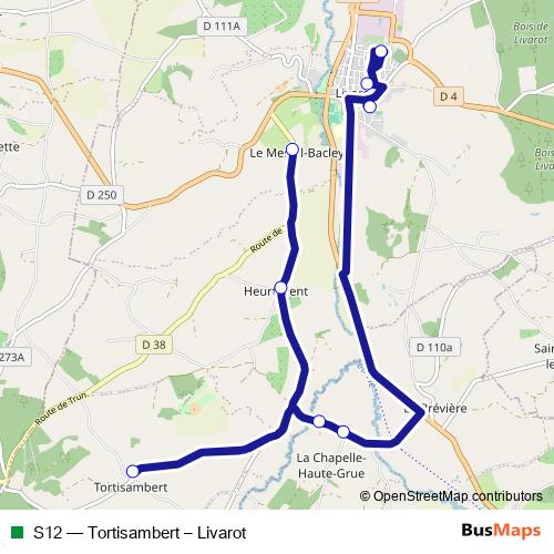 S12 bus Line Map