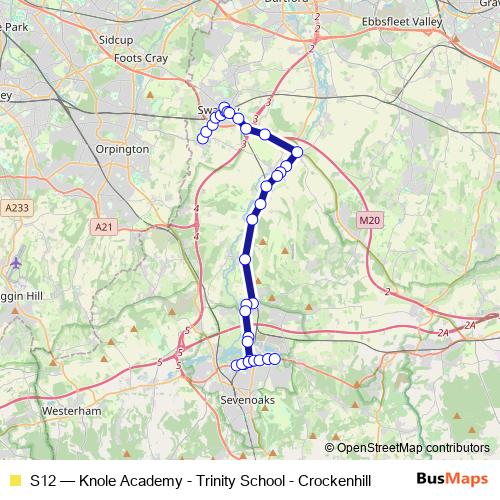 S12 bus Line Map