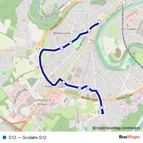 S12 bus Line Map