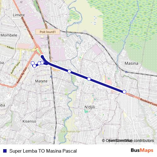 Super Lemba TO Masina Pascal bus Line Map