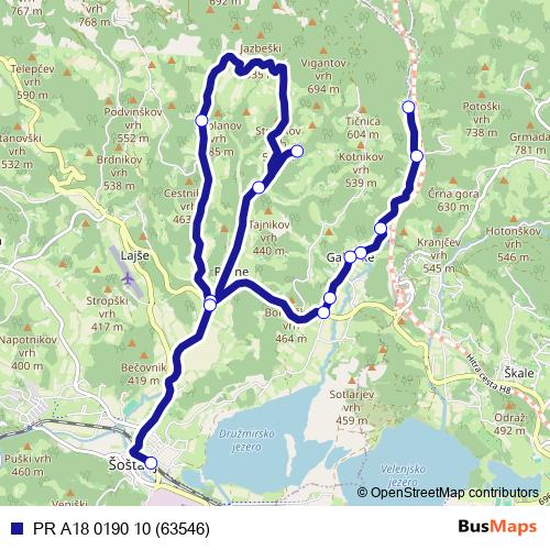 PR A18 0190 10 (63546) bus Line Map