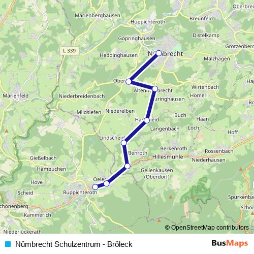 Nümbrecht Schulzentrum - Bröleck tram Line Map