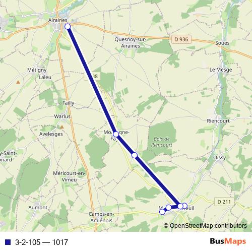3-2-105 bus Line Map