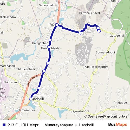 213-Q HRH-Mtrpr bus Line Map
