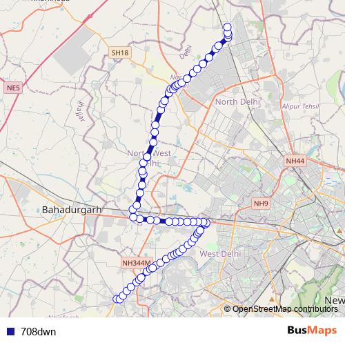 708dwn bus Line Map