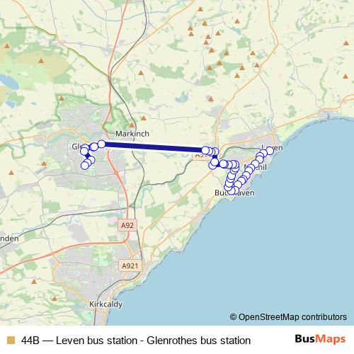 44B bus Line Map