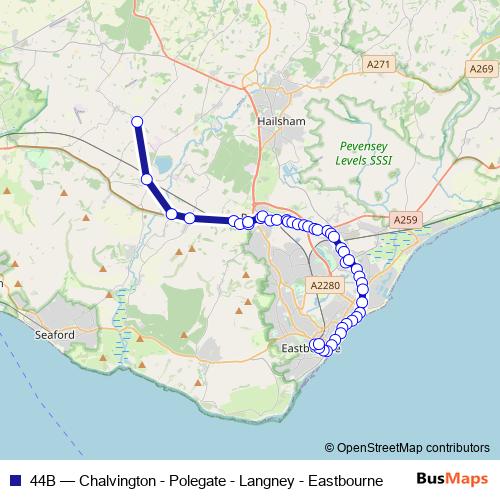 44B bus Line Map