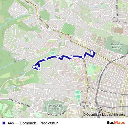 44b bus Line Map