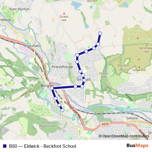 B50 bus Line Map