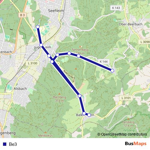 Be3 bus Line Map
