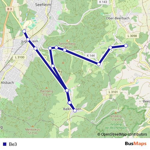 Be3 bus Line Map