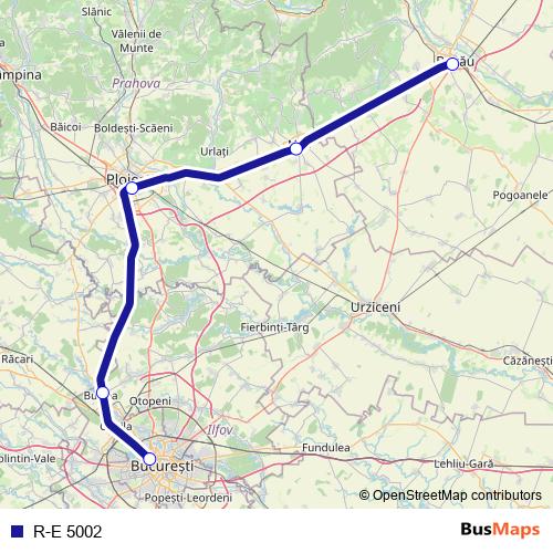 R-E 5002 rail Line Map