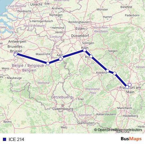 ICE 214 rail Line Map