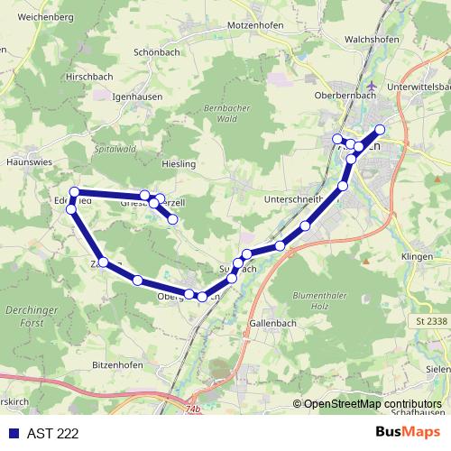 AST 222 bus Line Map