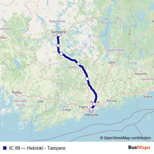 IC 89 rail Line Map
