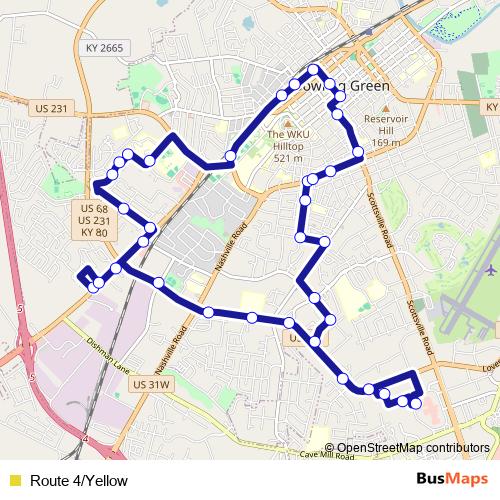 Route 4/Yellow bus Line Map