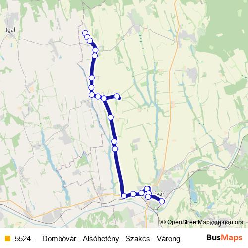 5524 bus Line Map