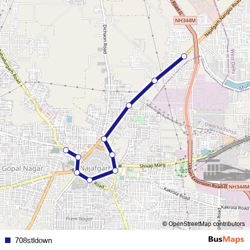 708stldown bus Line Map