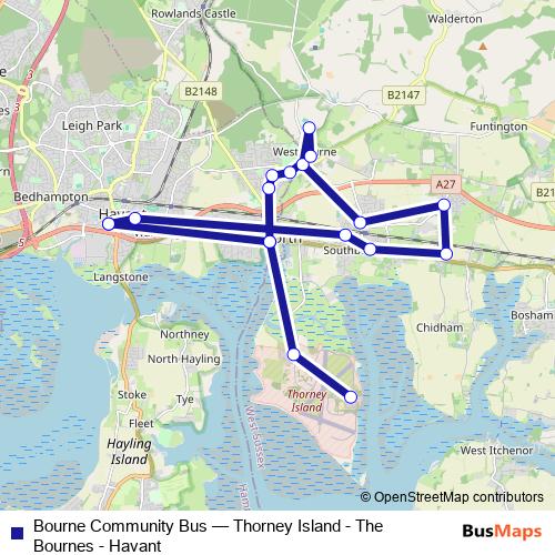 Bourne Community Bus bus Line Map