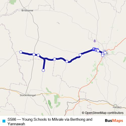 S586 bus Line Map