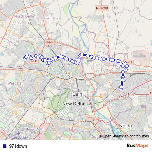 971down bus Line Map