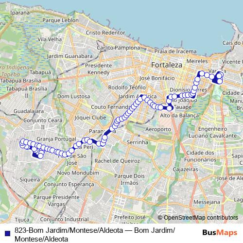 823-Bom Jardim/Montese/Aldeota bus Line Map