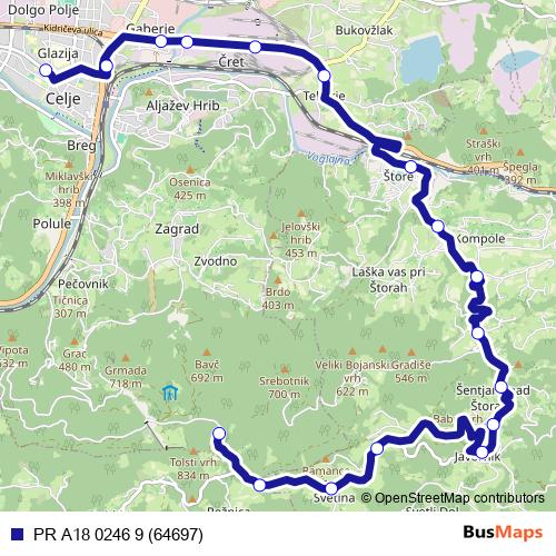 PR A18 0246 9 (64697) bus Line Map