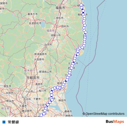 Joban Line rail Line Map