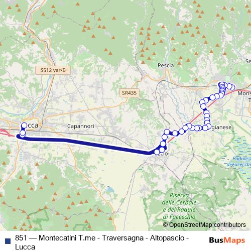 851 bus Line Map
