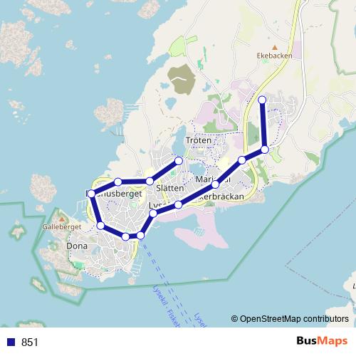 851 bus Line Map