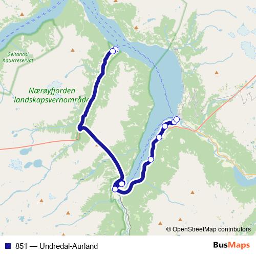 851 bus Line Map