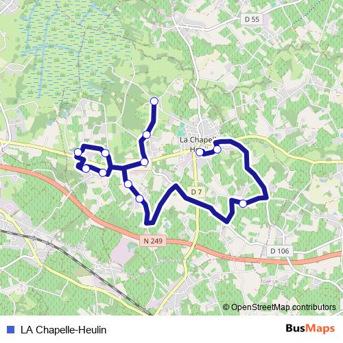 LA Chapelle-Heulin bus Line Map