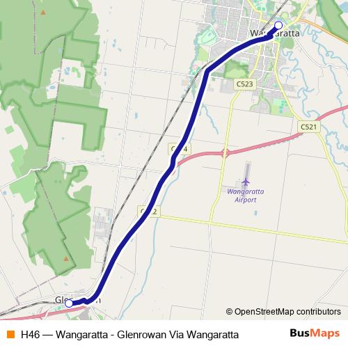 H46 bus Line Map