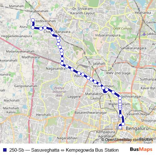 250-Sb bus Line Map