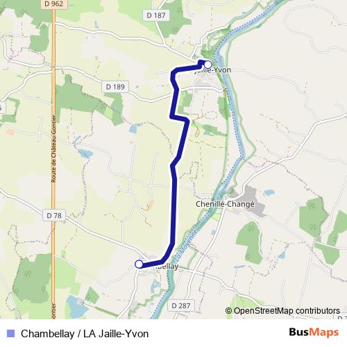 Chambellay / LA Jaille-Yvon bus Line Map