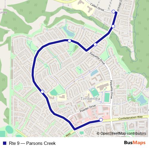 Rte 9 bus Line Map