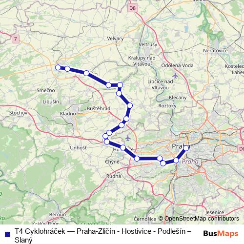 T4 Cyklohráček rail Line Map