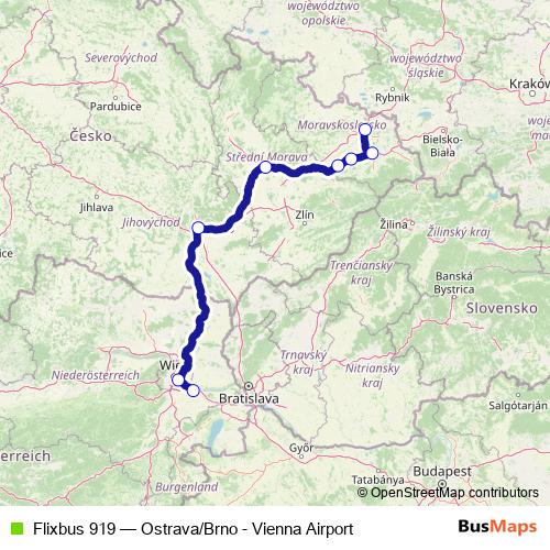 Flixbus 919 bus Line Map