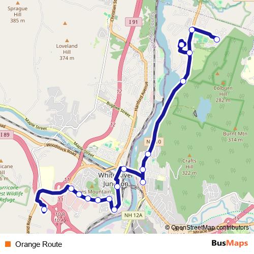 Orange Route bus Line Map