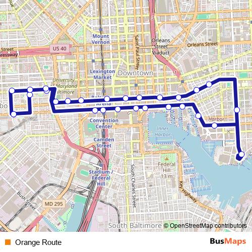 Orange Route bus Line Map